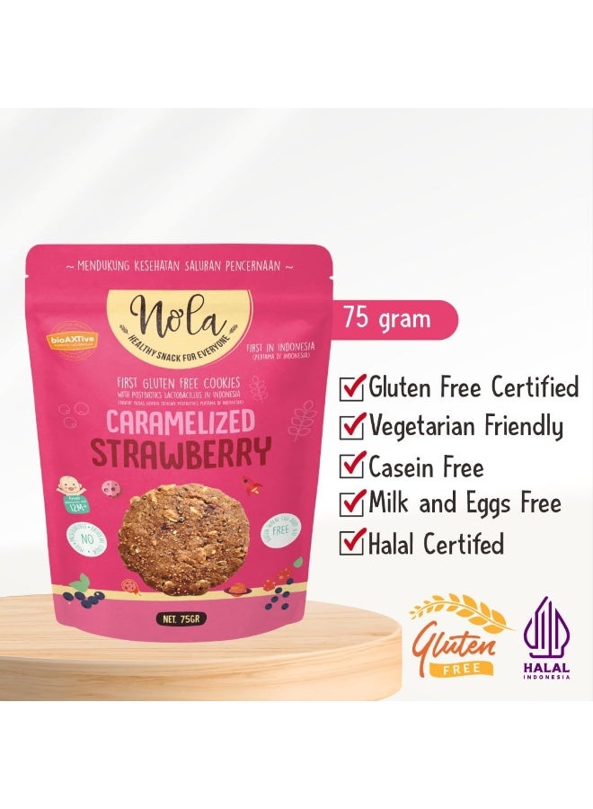 Nola - Gluten Free Mini Cookies with Caramelized Strawberry 75G - Image 3